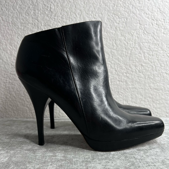 Via Spiga Black Leather Platform Stiletto Bootie Size 8 - Picture 3 of 8
